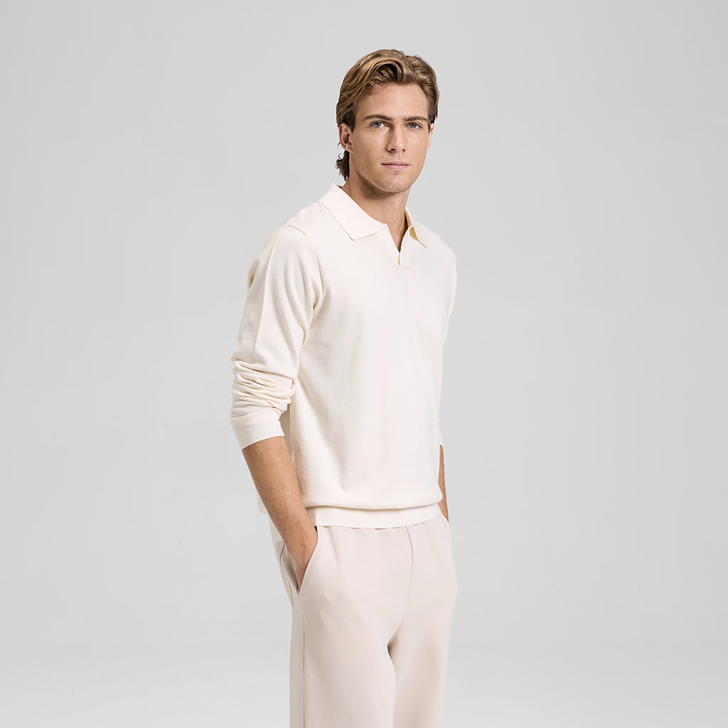 EaseLuxe Men Buttonless Polo Shirt