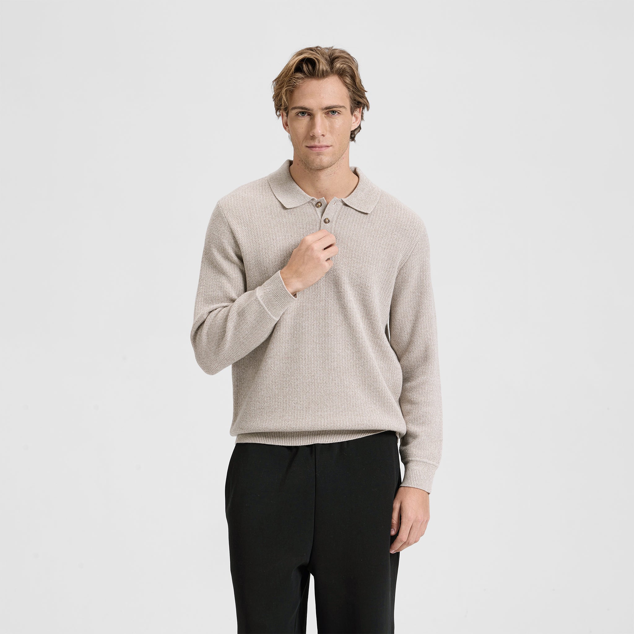 EaseLuxe Polo Sweater