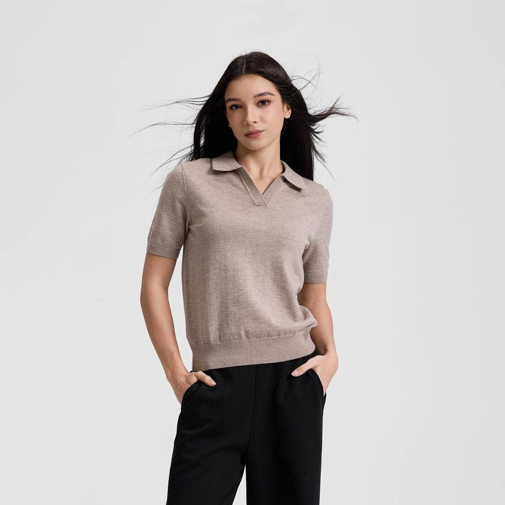 EaseLuxe Women Buttonless Polo Tee